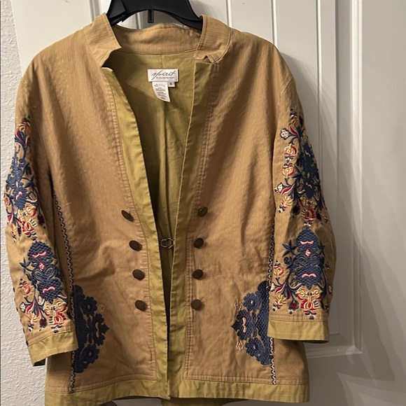 Coldwater Creek khaki Embroidered Utility Jacket - Picture 13 of 16